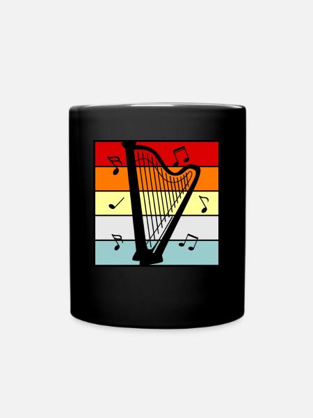 Harfe - Tasse einfarbig - Schwarz