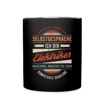 Elektriker Arbeitskollege Kollege Geschenk Retro - Tasse einfarbig - Schwarz - Vorne