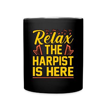 Harfe - Tasse einfarbig - Schwarz - Vorne