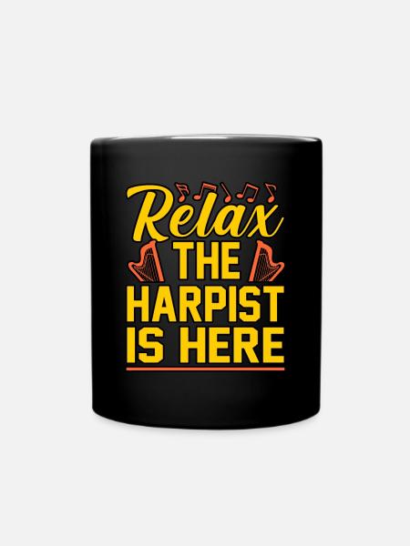 Harfe - Tasse einfarbig - Schwarz