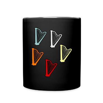 Harfe - Tasse einfarbig - Schwarz - Vorne