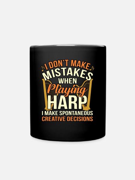 Harfe - Tasse einfarbig - Schwarz