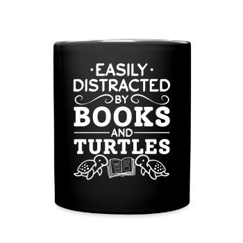 Facilement utilisé à partir de Books And Turtles Book et - Mug uni - noir - Devant