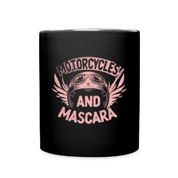 Motorradfahrerin Geschenk Motorrad Damen - Tasse einfarbig - Schwarz - Vorne