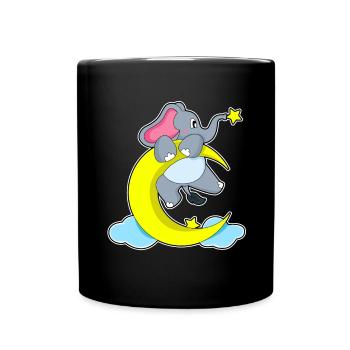 Elephant Moon - Full Colour Mug - black - Front