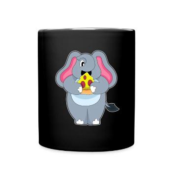 Elephant Pizza - Full Colour Mug - black - Front