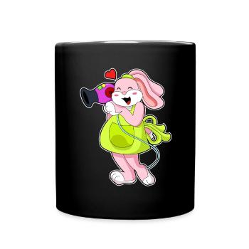 Séchoir à cheveux Bunny Hairdresser - Mug uni - noir - Devant