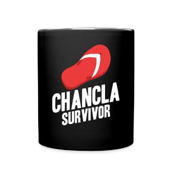 Chancla Survivor Spanish Mexican La - Full Colour Mug - black - Front