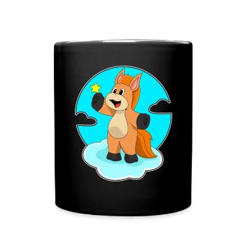 Nuages de cheval - Mug uni - noir - Devant