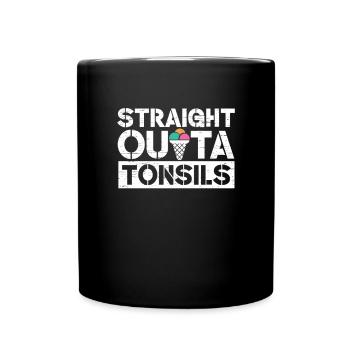 Straight Outa Tonsill Survivor Tonsillectomy - Full Colour Mug - black - Front