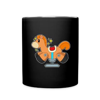 Un joli cheval à bascule - Mug uni - noir - Devant