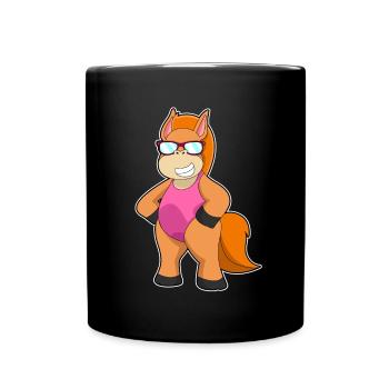 Lunettes de soleil pour chevaux - Mug uni - noir - Devant