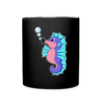 Cute Seahorse - Full Colour Mug - black - Front