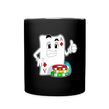 Poker Pokerchips Pokerkarten - Tasse einfarbig - Schwarz - Vorne