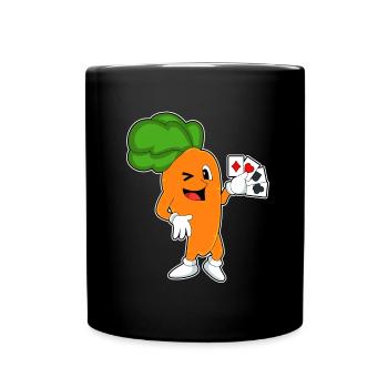 Karotte Poker Pokerkarten - Tasse einfarbig - Schwarz - Vorne