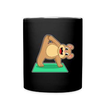 Bär Yoga Fitness Gymnastik - Tasse einfarbig - Schwarz - Vorne