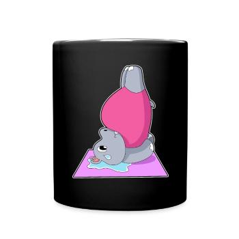 Nilpferd Yoga Fitness Gymnastik - Tasse einfarbig - Schwarz - Vorne