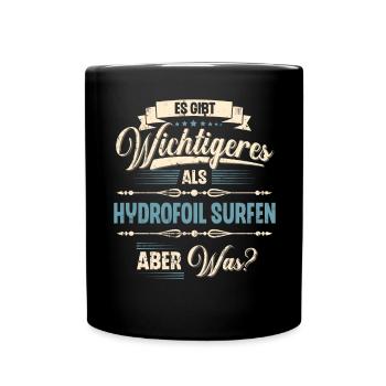 Hydrofoil Surfing Surf Surfer Hydrofoil Surfen - Tasse einfarbig - Schwarz - Vorne