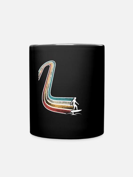 Hydrofoil Surfing Surf Surfer Hydrofoil Surfen - Full Colour Mug - black