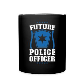 Zukünftiger Polizist - Polizeikostüm - Tasse einfarbig - Schwarz - Vorne
