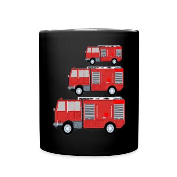 Camion de pompiers Camion de pompiers Cadeau de caserne de pompiers - Mug uni - noir - Devant