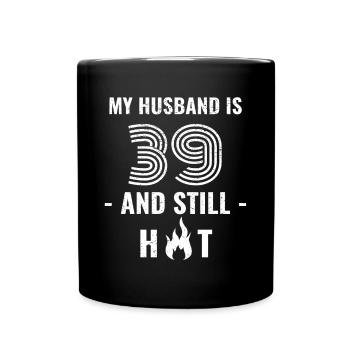 39 years birthday husband - Full Colour Mug - black - Front