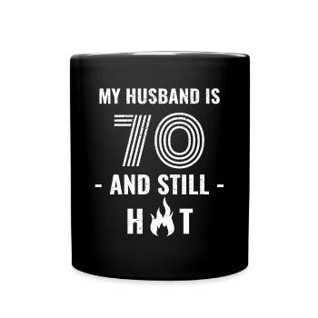 70 years birthday husband - Full Colour Mug - black - Front