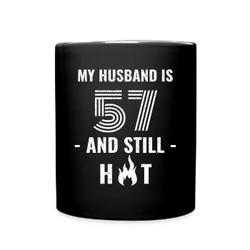 57 years birthday husband - Full Colour Mug - black - Front