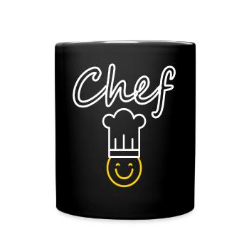 Chefkoch kochen Köchin lecker kochen Geschenkidee - Tasse einfarbig - Schwarz - Vorne