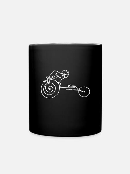 Marathon en fauteuil roulant Course en fauteuil roulant Sports en fauteuil roulant - Mug uni - noir