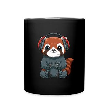 Kawaii Gamer Red Panda - Online Gaming Videospiele - Tasse einfarbig - Schwarz - Vorne