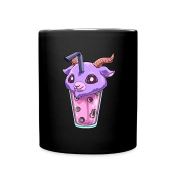 Kawaii Bubble Tea Baphomet Funny Boba Tea - Tasse einfarbig - Schwarz - Vorne
