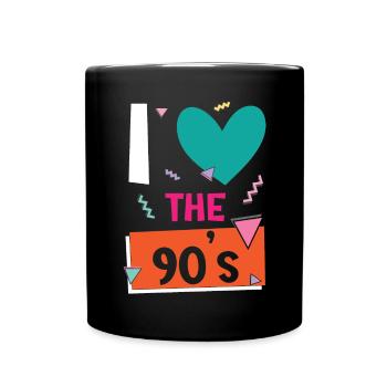 I Love The '90s 1990 Vintage Nineties Party 1990er - Tasse einfarbig - Schwarz - Vorne