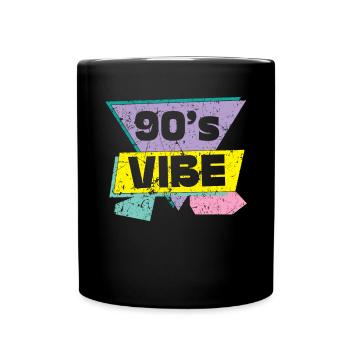 90er Jahre Vibe 1990 Vintage Neunziger Party 1990er - Tasse einfarbig - Schwarz - Vorne