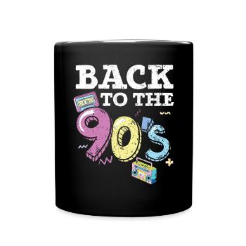 Zurück zur 90er Jahre 1990 Vintage Nineties Party - Tasse einfarbig - Schwarz - Vorne