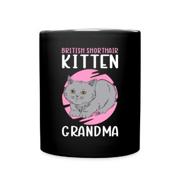 British Shorthair Grandma Cat Mom Cadeau - Mug uni - noir - Devant