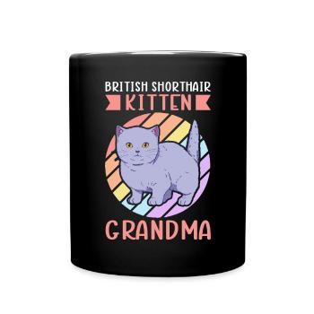 Grand-mère britannique à poil court | Cadeau maman chat - Mug uni - noir - Devant