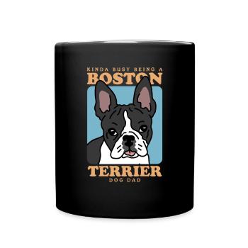 Boston Terrier Dad Hunde Hundebesitzer Geschenk - Tasse einfarbig - Schwarz - Vorne