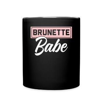 Brünette Babe Braune Haare Mode Blonde Haare - Tasse einfarbig - Schwarz - Vorne