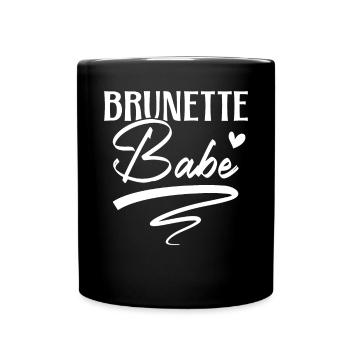 Brünette Babe Braune Haare Mode Blonde Haare - Tasse einfarbig - Schwarz - Vorne