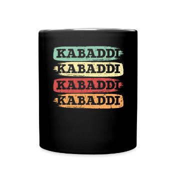 Retro Kabaddi Indian Game Team Sport Raider - Full Colour Mug - black - Front