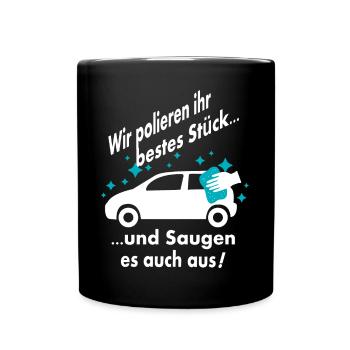 Auto Wäsche - Tasse einfarbig - Schwarz - Vorne