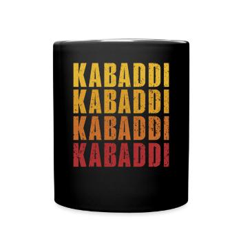 Retro Kabaddi Indian Game Team Sport Raider - Full Colour Mug - black - Front