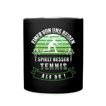 Tennis L’un de nous deux joue mieux au tennis - Mug uni - noir - Devant