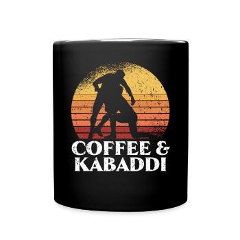 Coffee And Kabaddi Indian Game Raider Caffeine - Full Colour Mug - black - Front