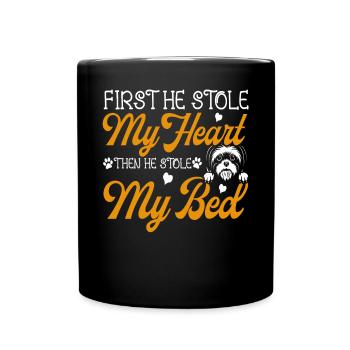Shih Tzu First He Stole My Heart Funny - Full Colour Mug - black - Front