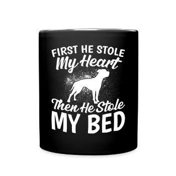 American Bulldog He Has My Heart - Full Colour Mug - black - Front