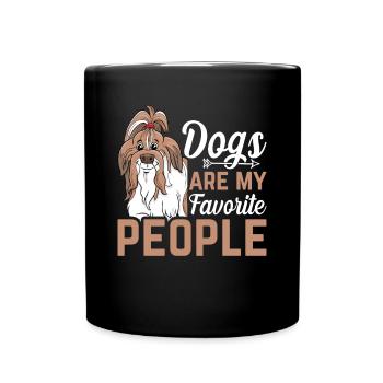Shih Tzu Dogs Are Favorite People Funny - Full Colour Mug - black - Front