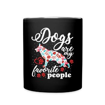 German Shepherds are favorite people - Full Colour Mug - black - Front