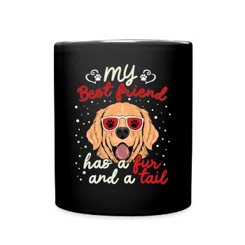 Golden Retriever Best Friend Has Fur And - Full Colour Mug - black - Front